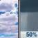 Thursday: A chance of rain showers after noon. Mostly cloudy. High near 78, with temperatures falling to around 69 in the afternoon. Northeast wind 2 to 13 mph, with gusts as high as 21 mph. Chance of precipitation is 50%. New rainfall amounts less than a tenth of an inch possible. Thursday: Mostly Cloudy then Chance Rain Showers