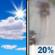 Saturday: A slight chance of rain between 2pm and 5pm. Mostly sunny, with a high near 72. North wind around 15 mph, with gusts as high as 26 mph. Chance of precipitation is 20%. New rainfall amounts less than a tenth of an inch possible. Saturday: Mostly Sunny then Slight Chance Light Rain